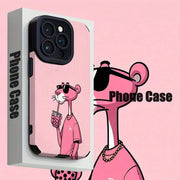 Pink Panther Patterned TPU Phone Case for iPhone Shockproof Dirt-Resistant