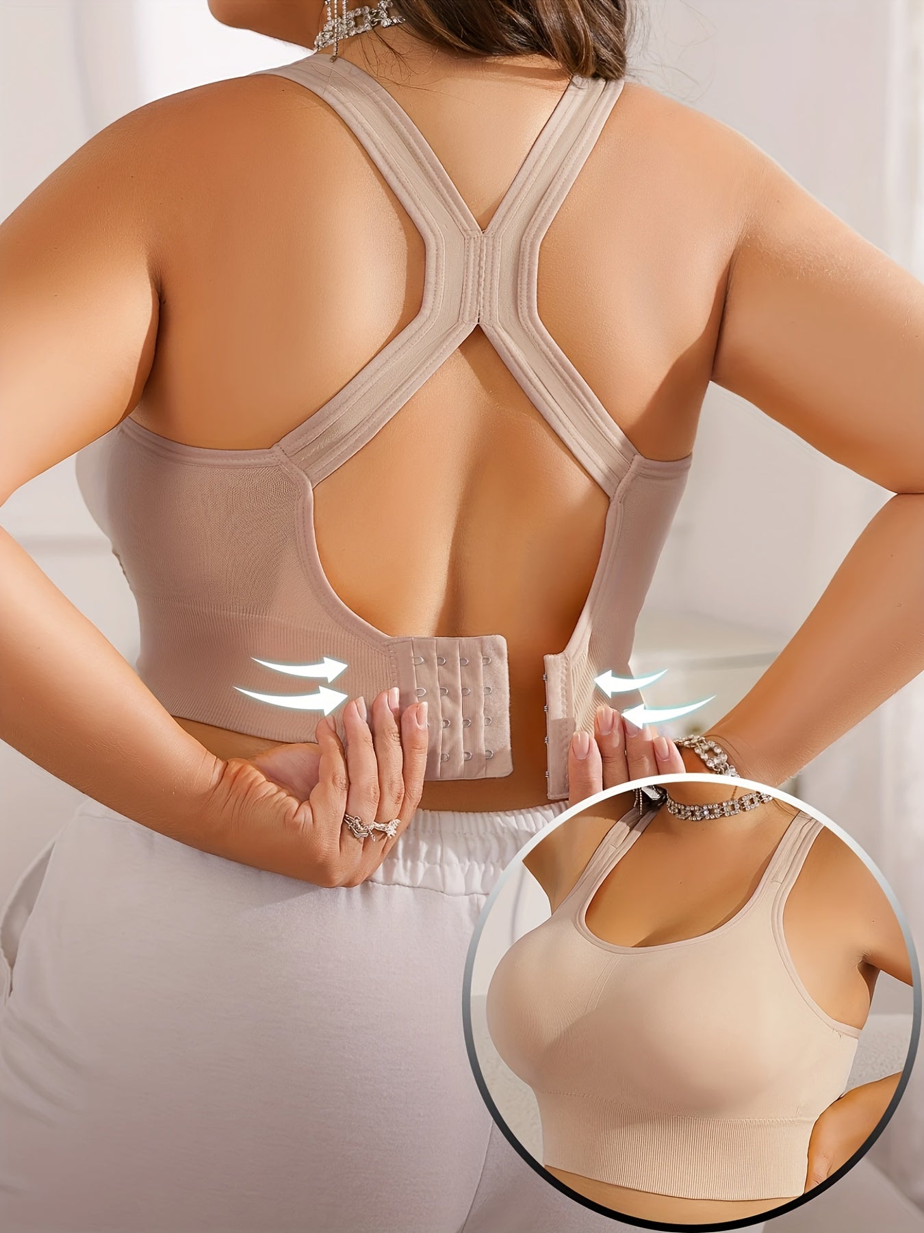 Women's Seamless High-Impact Sports Bra Large Size Multi-Color Breathable Nylon