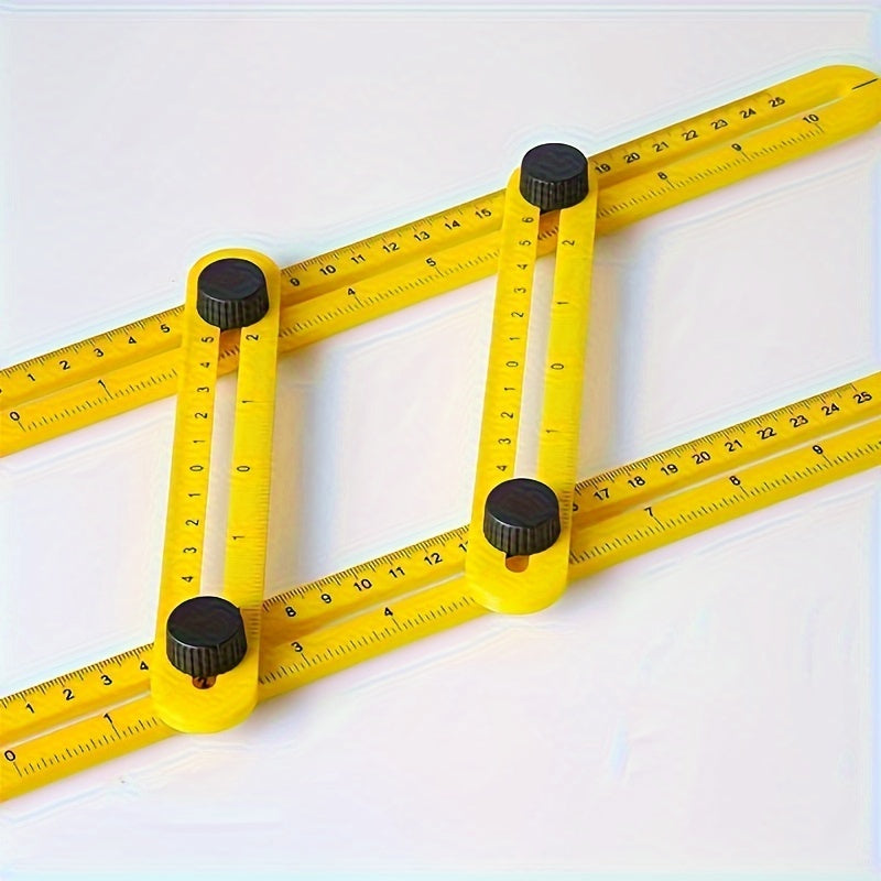 4-in-1 Folding Ruler Plastic Measuring Angle, Inches & Centimeters