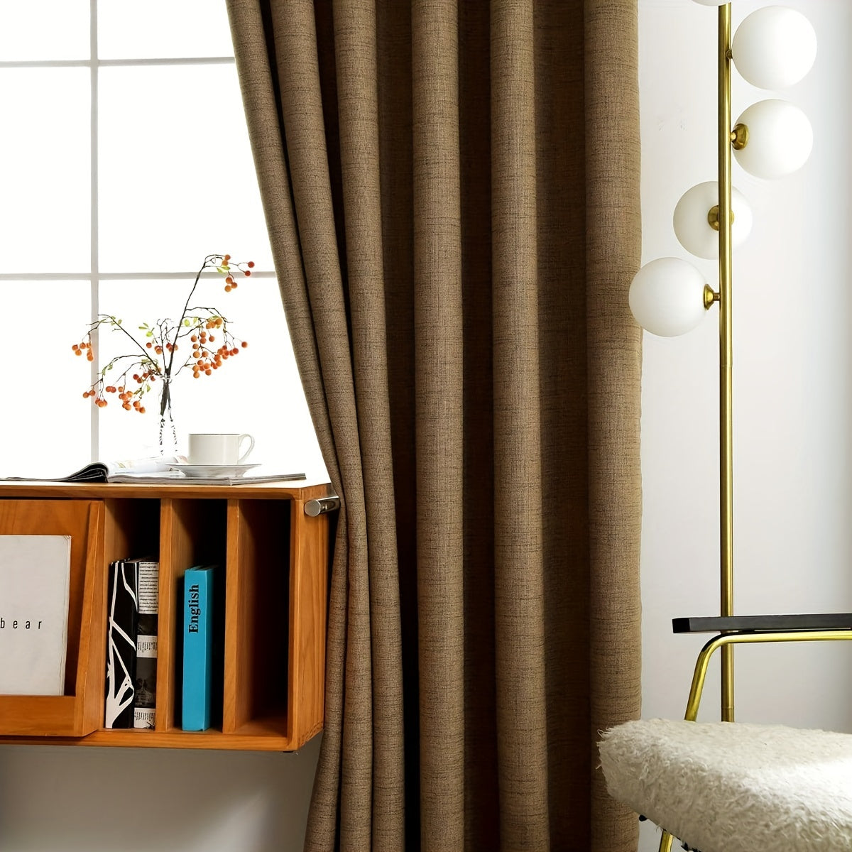 Vintage-ilhomlangan Meteor Burlap Qora O'chirish Pardasi - Dog'ga chidamli, Rod Pocket Dizayni, Pleated Polyester, Yashash xonasi va Yotoqxona uchun, Yorug'likni to'suvchi, Oson parvarish, Yashash xonasi pardalari