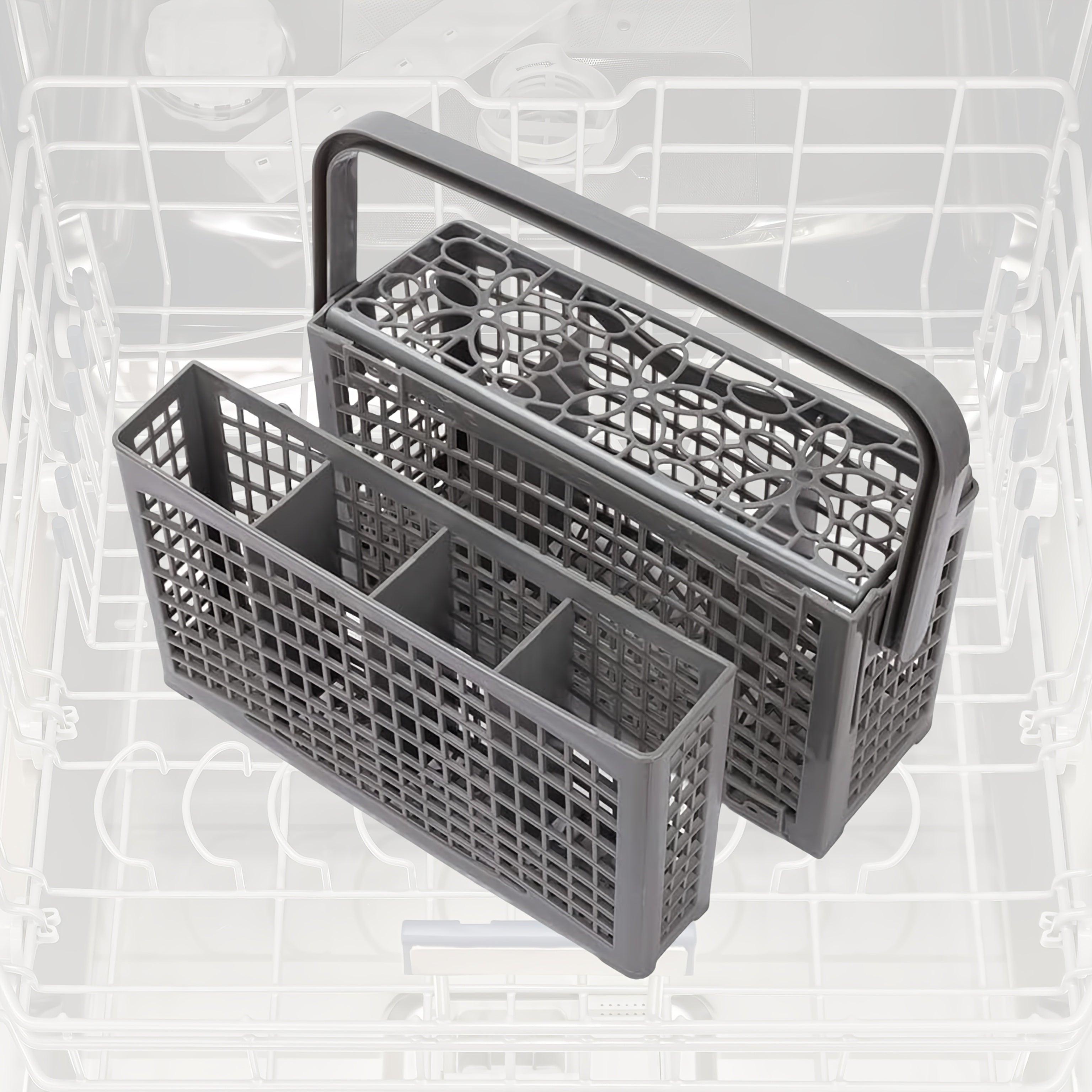 Корзина для столовых приборов для посудомоечной машины, прочный пластик, с несколькими отделениями, легко устанавливается