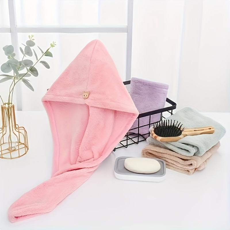 Absorbent Geometric-Patterned Polyester Hair Towel Wrap for Gym Travel Hotel
