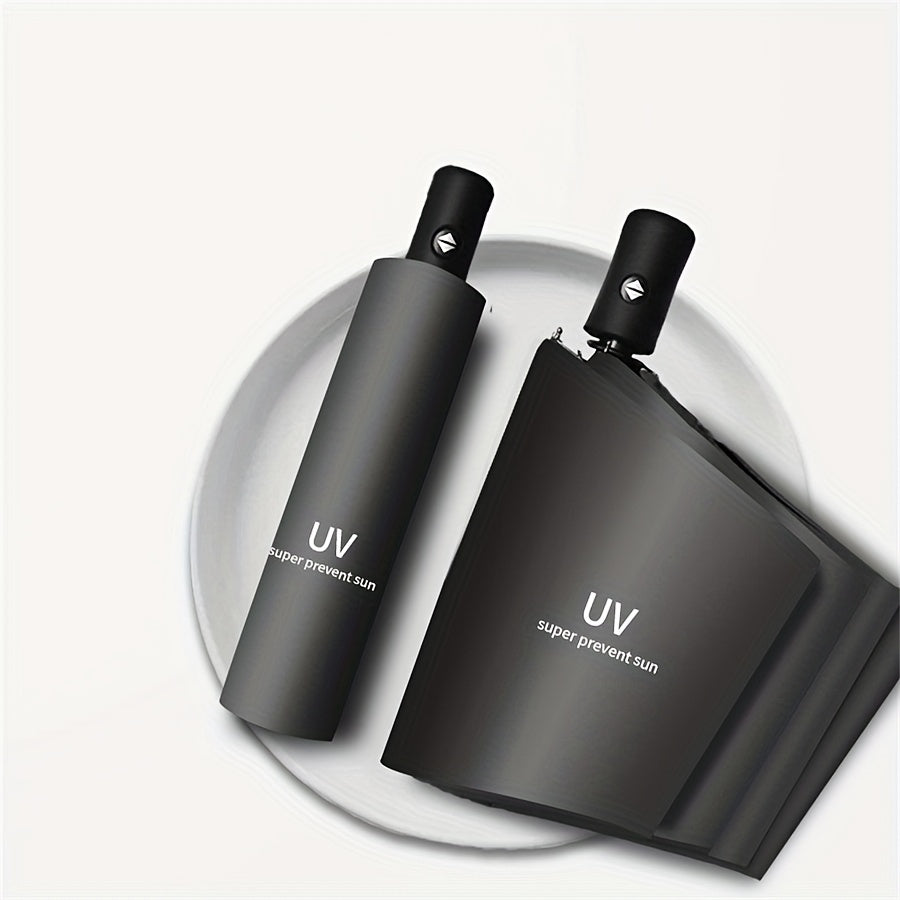 Paraguas automático plegable con protección UV y 8 varillas para hombres y mujeres