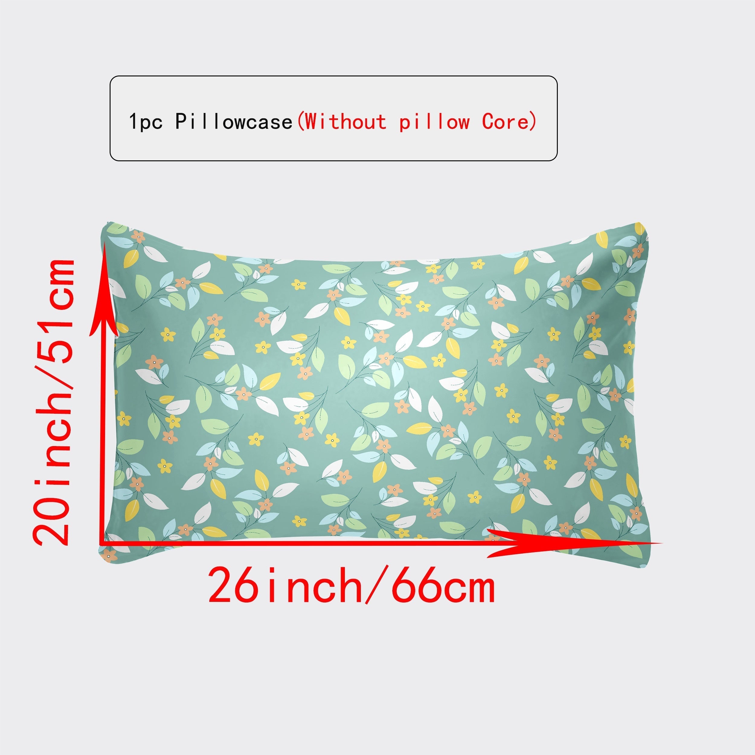 Breathable Pillowcase with Envelope Closure in Multiple Sizes and Floral Patterns