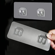 5pcs Clear Self-Adhesive Wall Hooks for Bathroom Organizers and Storage