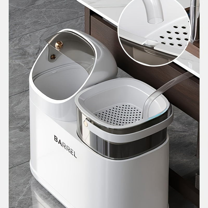 Katta ikki funktsiyali plastik choy damlash chiqindilarini ajratish uchun mo'ljallangan, yashil/quruq ajratish bilan, yashash xonasi, yotoqxona, ochiq joylar, patio va oshxonada foydalanish uchun mukammal. Har qanday ofis choy stoli uchun zaruriy buyum.