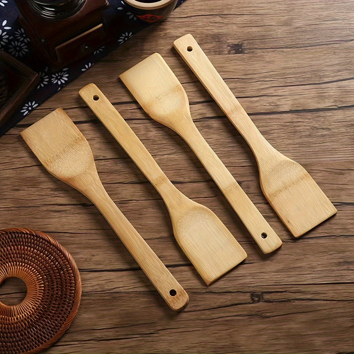 Bamboo Wood Spatula Non-Stick Cooking Kitchen Utensil