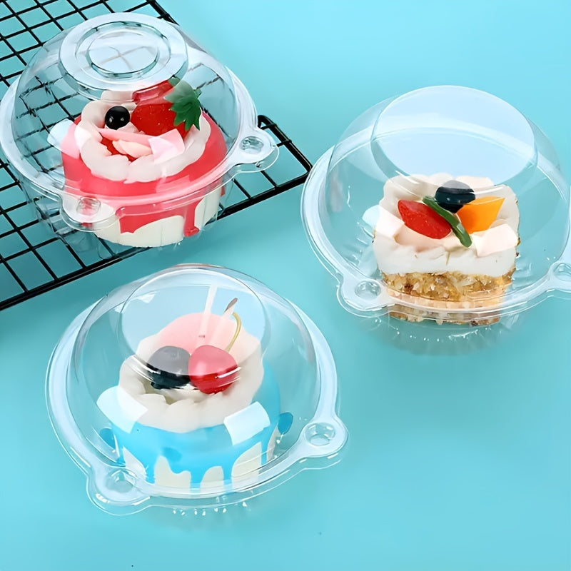 Disposable Clear Plastic Cupcake Containers with Flip Top Closure, 10 20 30 Pack