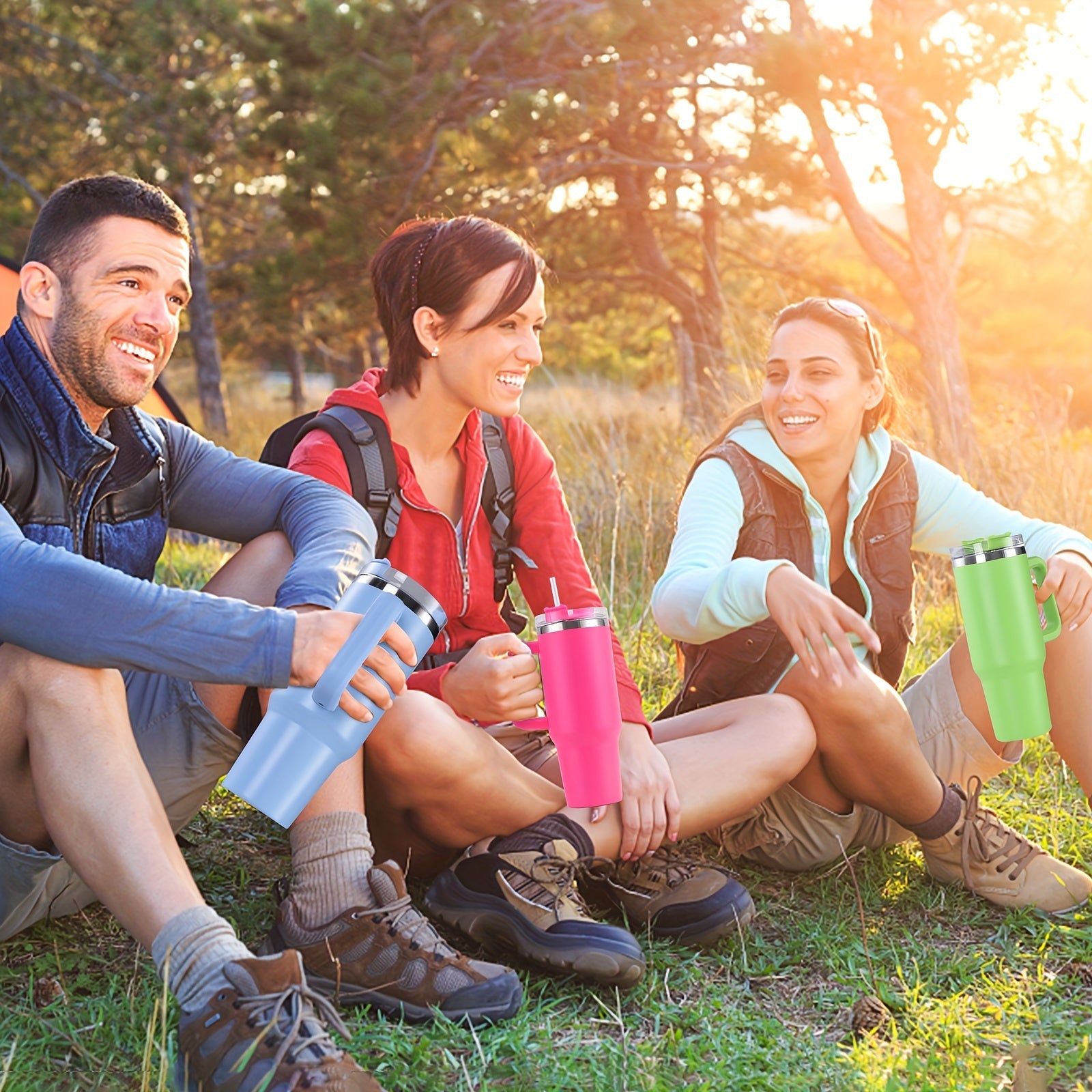 40 Oz zanglamaydigan po'lat sayohat mug, tutqich va qobig'i bilan