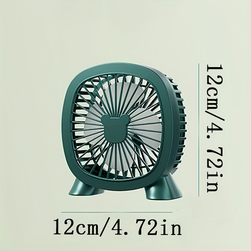 USB-Powered Desktop Mini Fan in White Green Pink for Office Dorm Home Use