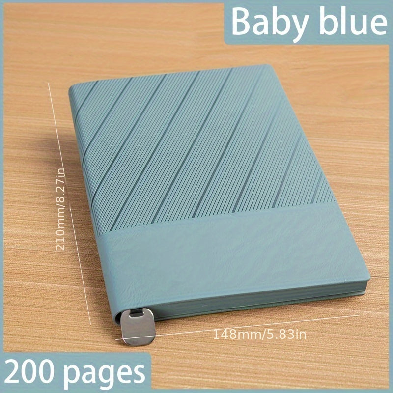 Faux Leather A5 Notebook with Pattern Squared Ruling Soft Cover Bookmark