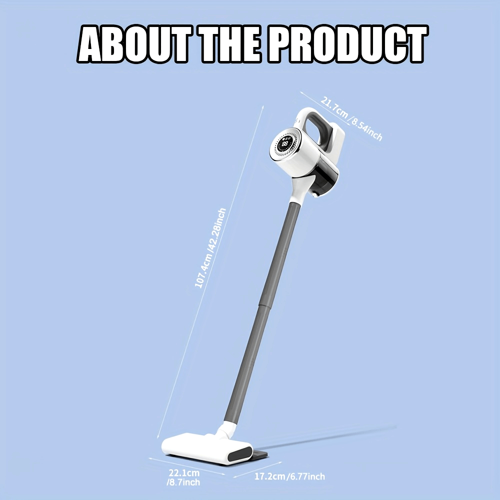 Uy ichida tozalash uchun ajraladigan uzun tutqichli simsiz qoʻl choʻntak tozalagichi
