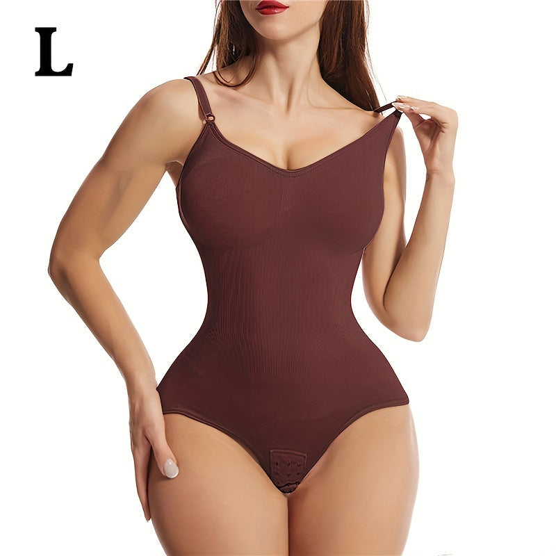 1 dona Ayollar uchun Yuqori Elastiklik Shapewear Bodysuit, Orqa qismi ochiq, Qorin nazorati, Elastik son ko'tarish, To'liq ko'krak siqilishi, Poliamid va Spandex mato, Moslashuvchan kamarlar, Katta o'lcham, Yengsiz