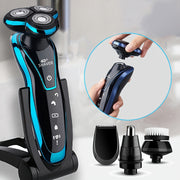 Portable USB Rechargeable Electric Shaver with Floating Head for Face and Nose Hair Trimming