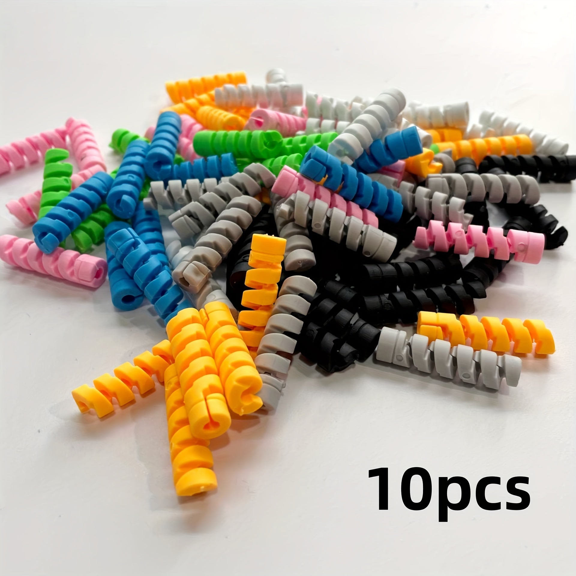 10/20/30 шт. органайзер для кабелей с спиральным защитным чехлом для зарядки мобильных телефонов и компьютеров. Силиконовое устройство предотвращает изгибание и поломку. Идеально подходит для хранения на столе и в ящиках дома.