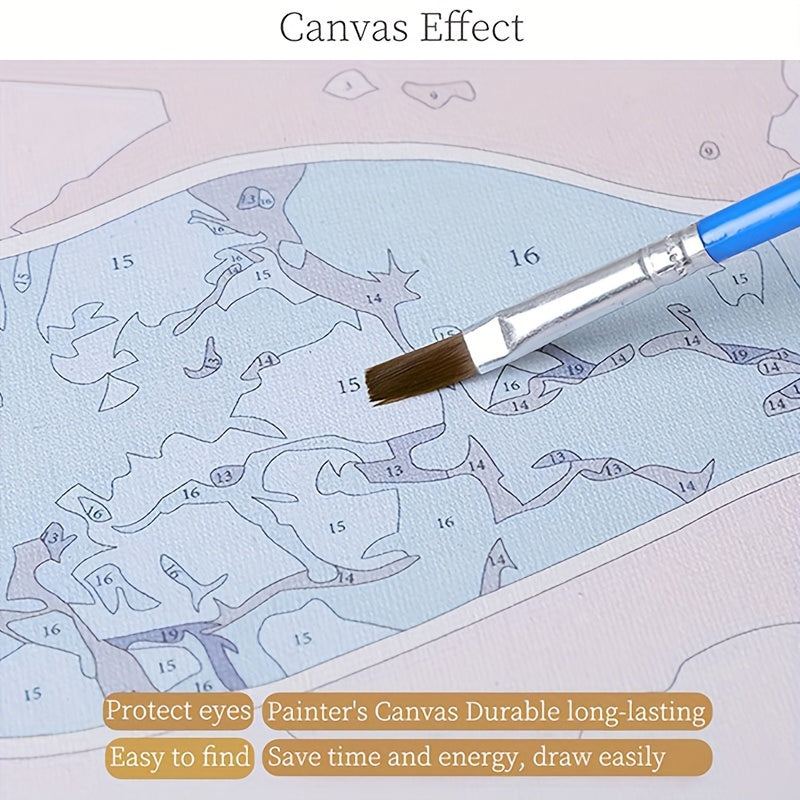 Hand-Painted Paint by Numbers Kit with Peony Design 40x50cm Frameless Canvas for Adults