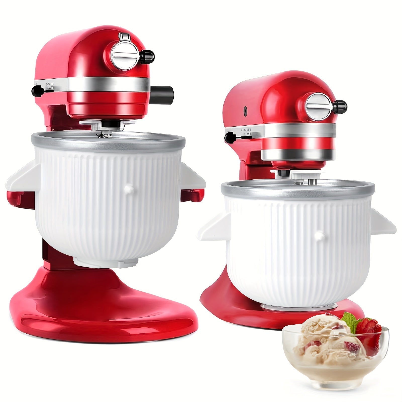 Stand mixer uchun muzqaymoq tayyorlash uchun qo'shimcha, muzli yogurt va sorbet idishlariga mos keladi
