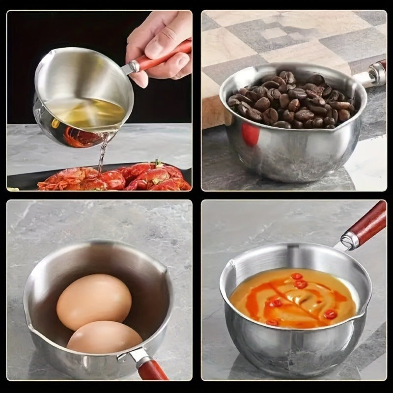 300ml Stainless Steel Mini Saucepan for Heating Oil Milk and Melting Chocolate