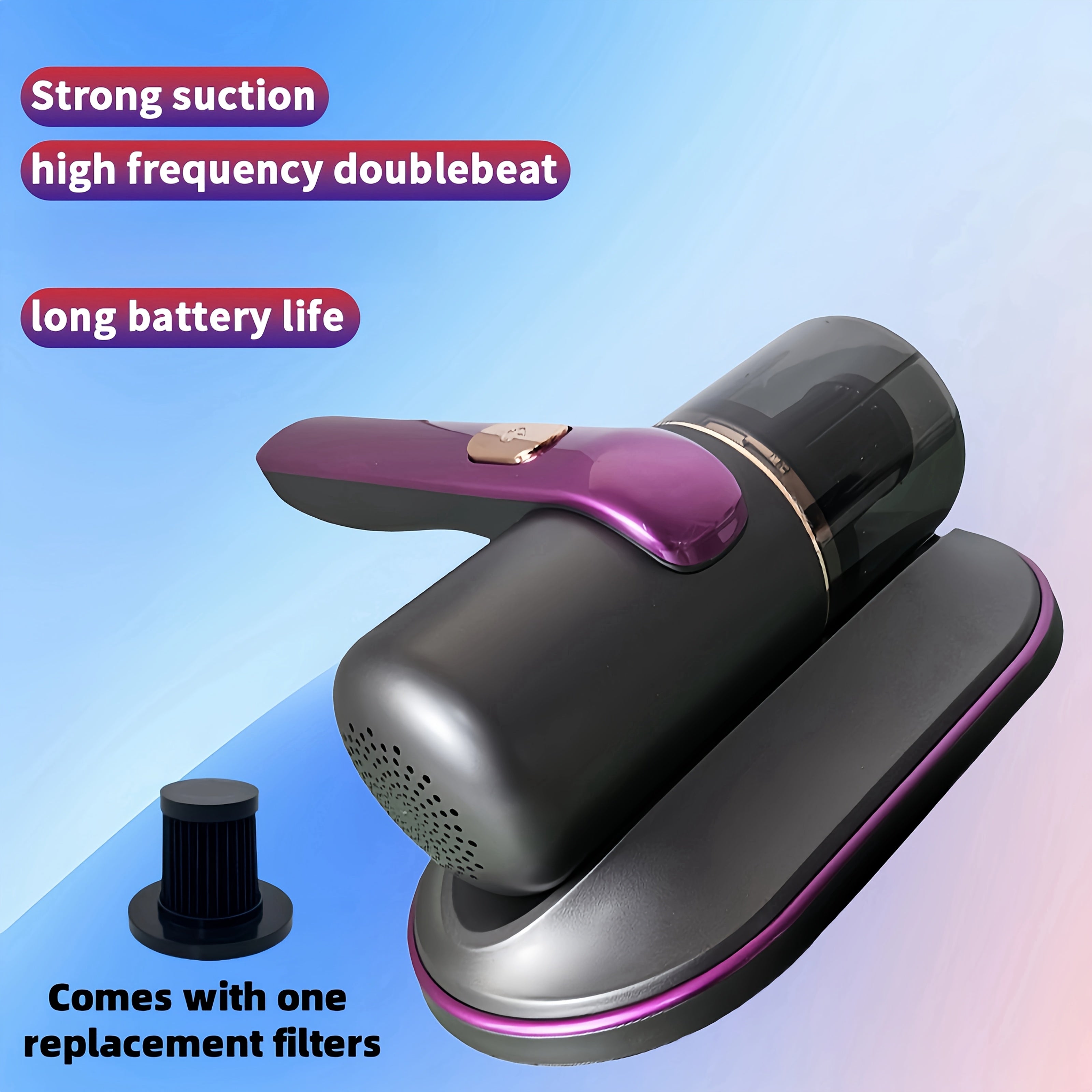 Rechargeable Handheld Vacuum Cleaner for Dust and Hair with Stainless Steel Filter