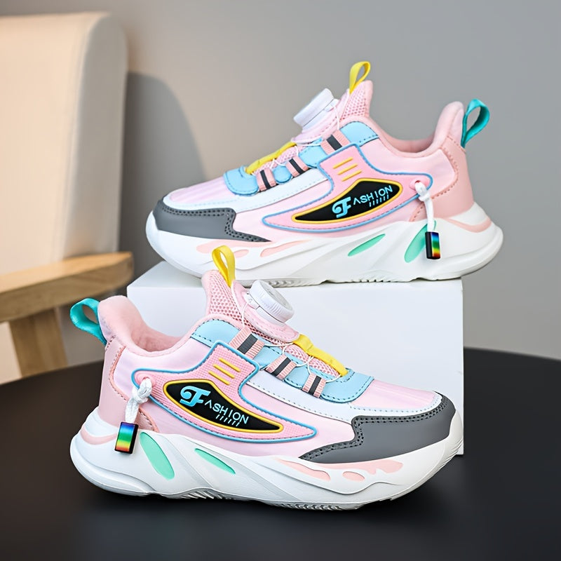 Girls Fleece-Lined Sports Sneakers for Fall Winter Casual Microfiber Synthetic Leather