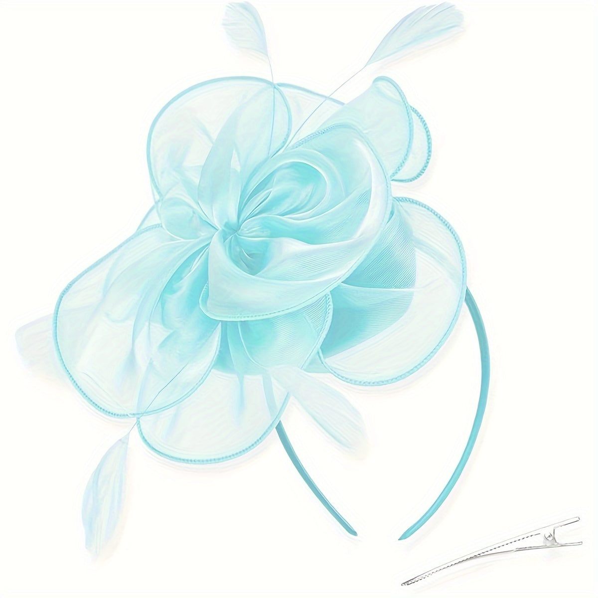 Sombrero fascinator de estilo 1950 para mujer, flor sin plumas, diadema para el cabello, fiesta de té, boda