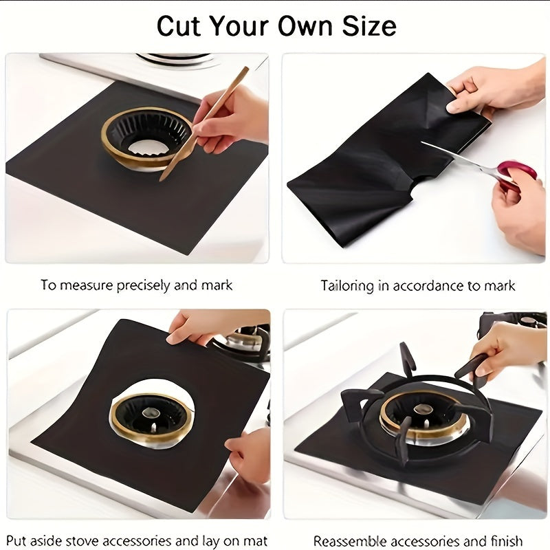 4-Pack Reusable Kitchen Stove Burner Covers Surface Protection and Cleaning