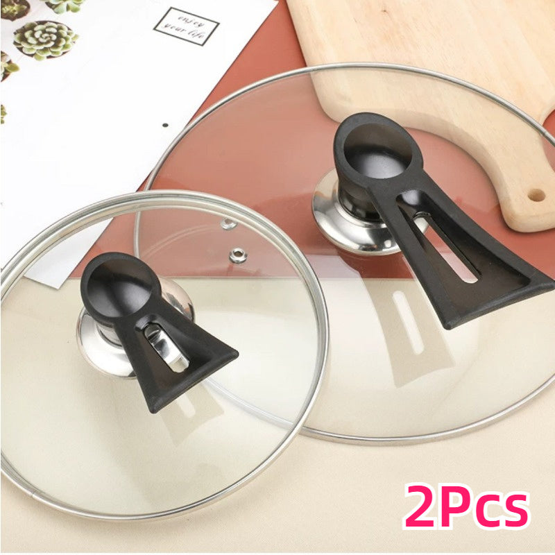 Mango de bakelita con soporte de plástico de diseño ergonómico, perla superior, orejas para tapas