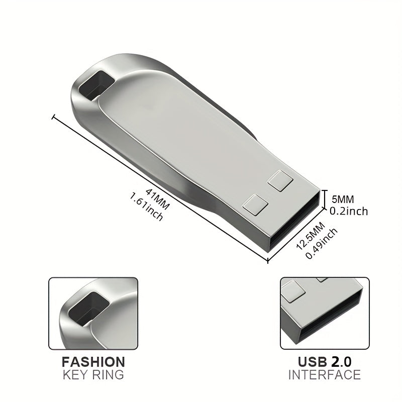 Metal USB Flash Drive 8GB 90GB 100GB 110GB High-Speed Data Storage for PC Laptop Tablet