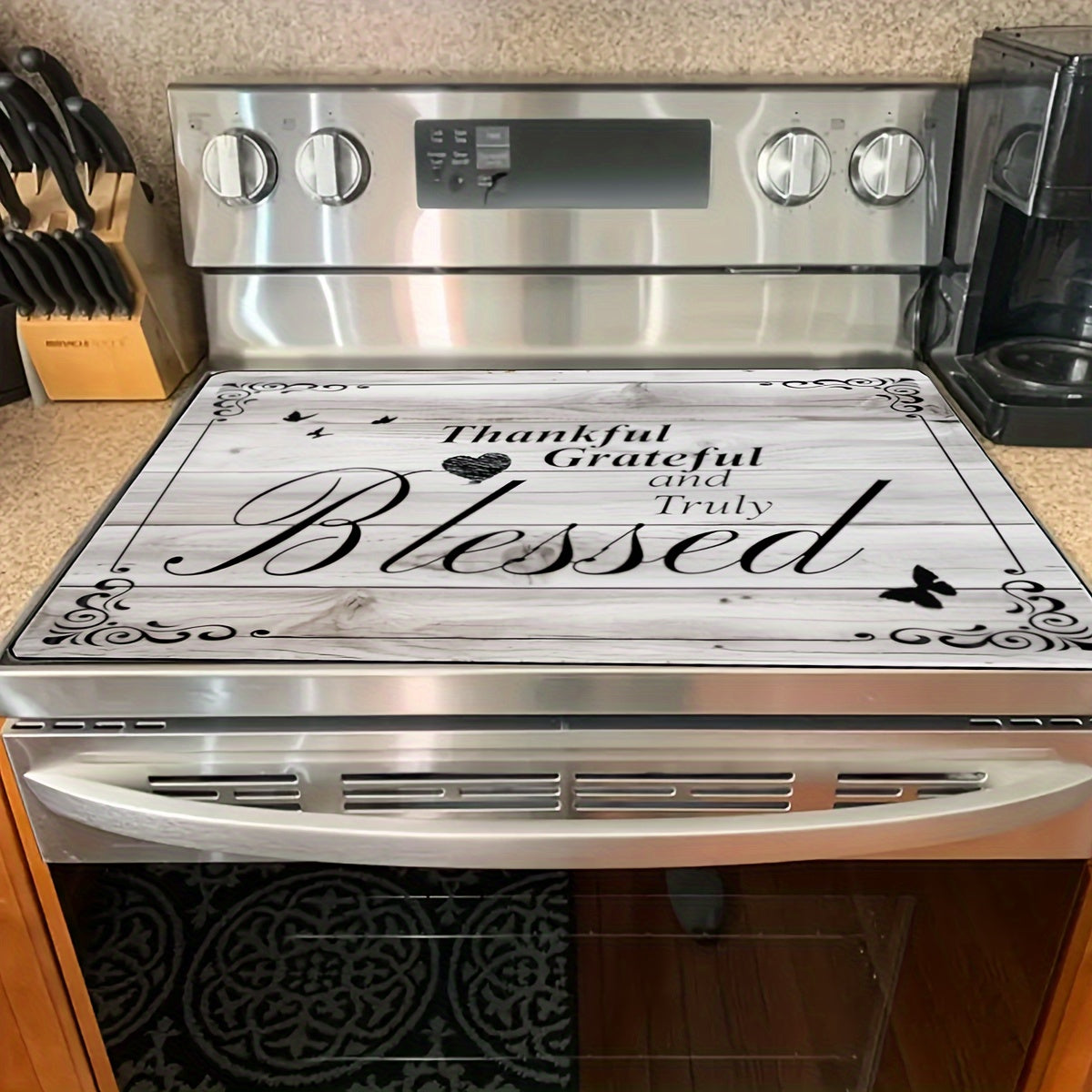 Katta o'lchamli pechka usti himoya mato, suv o'tkazmaydigan, sirpanishga qarshi qoplama 28.5x20.5 dyuym