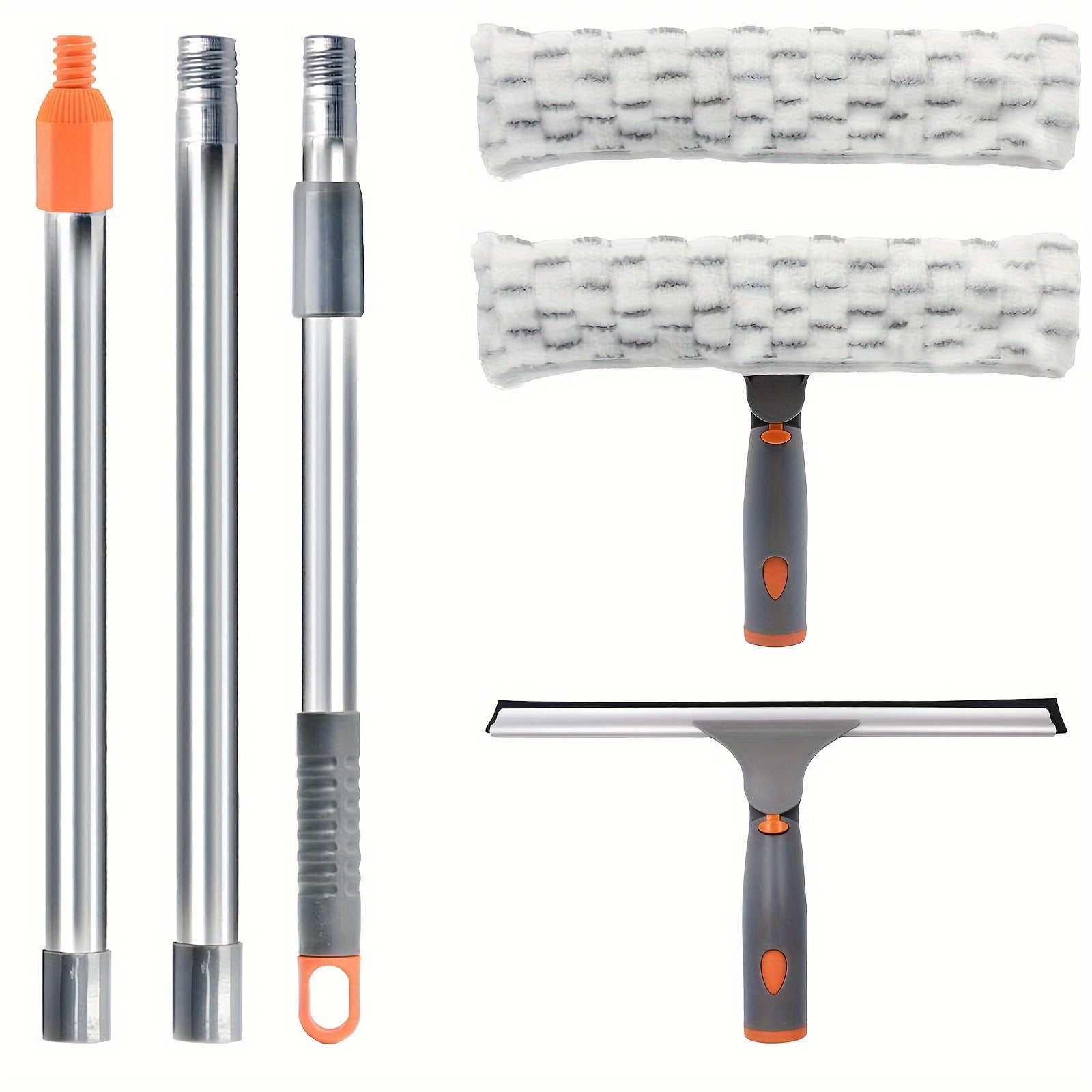 Cho'ziladigan Deraza Tozalash To'plami, Squeegee va Yostiqlar bilan Shisha va Tashqi Yuzalar uchun - Tozalash Ta'minotlari va Asboblar