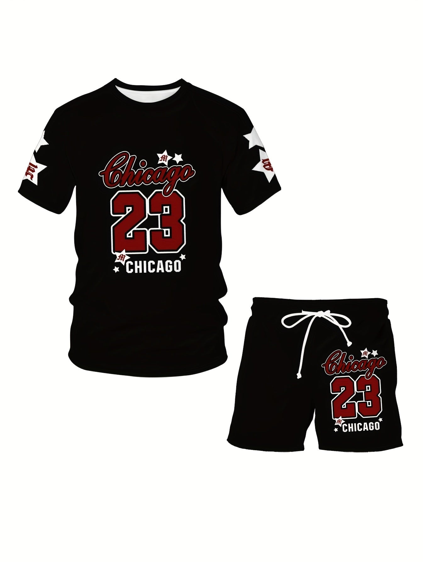 Plus Size Men's Casual Suit with 3D Number 23 Print