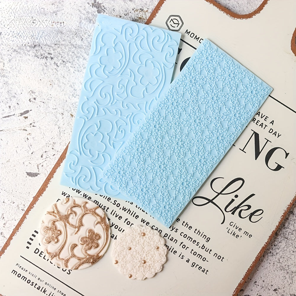 Fur Wall Flower City Wall Pebble Pattern Cake Mold Set for Fondant Baking