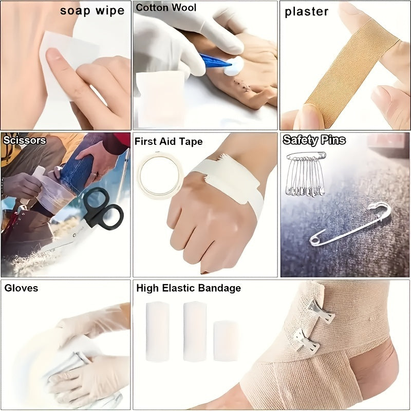Uy, tashqarida, sayohat va lager uchun 205 ta universal birinchi yordam to'plami