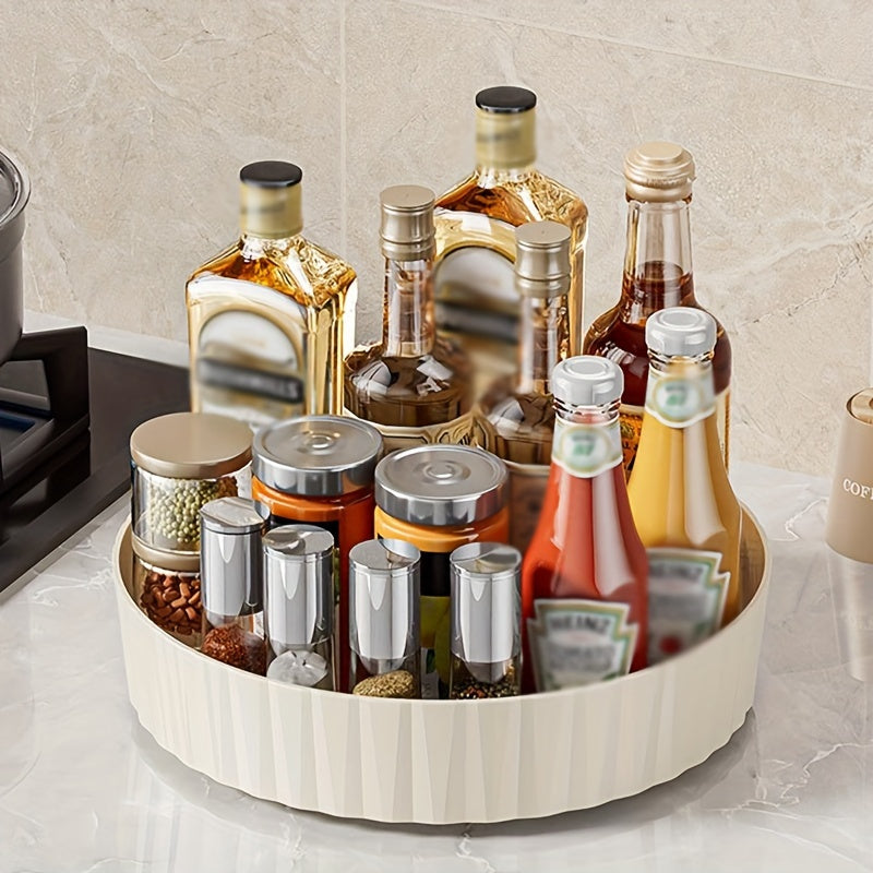 Transparent Plastic Lazy Susan Turntable Organizer for Condiments and Seasonings