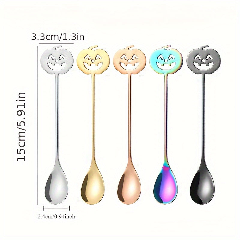 Conjunto de accesorios de cocina que incluye vajilla, cucharas de acero inoxidable para café y postres, cuchara especial de Halloween