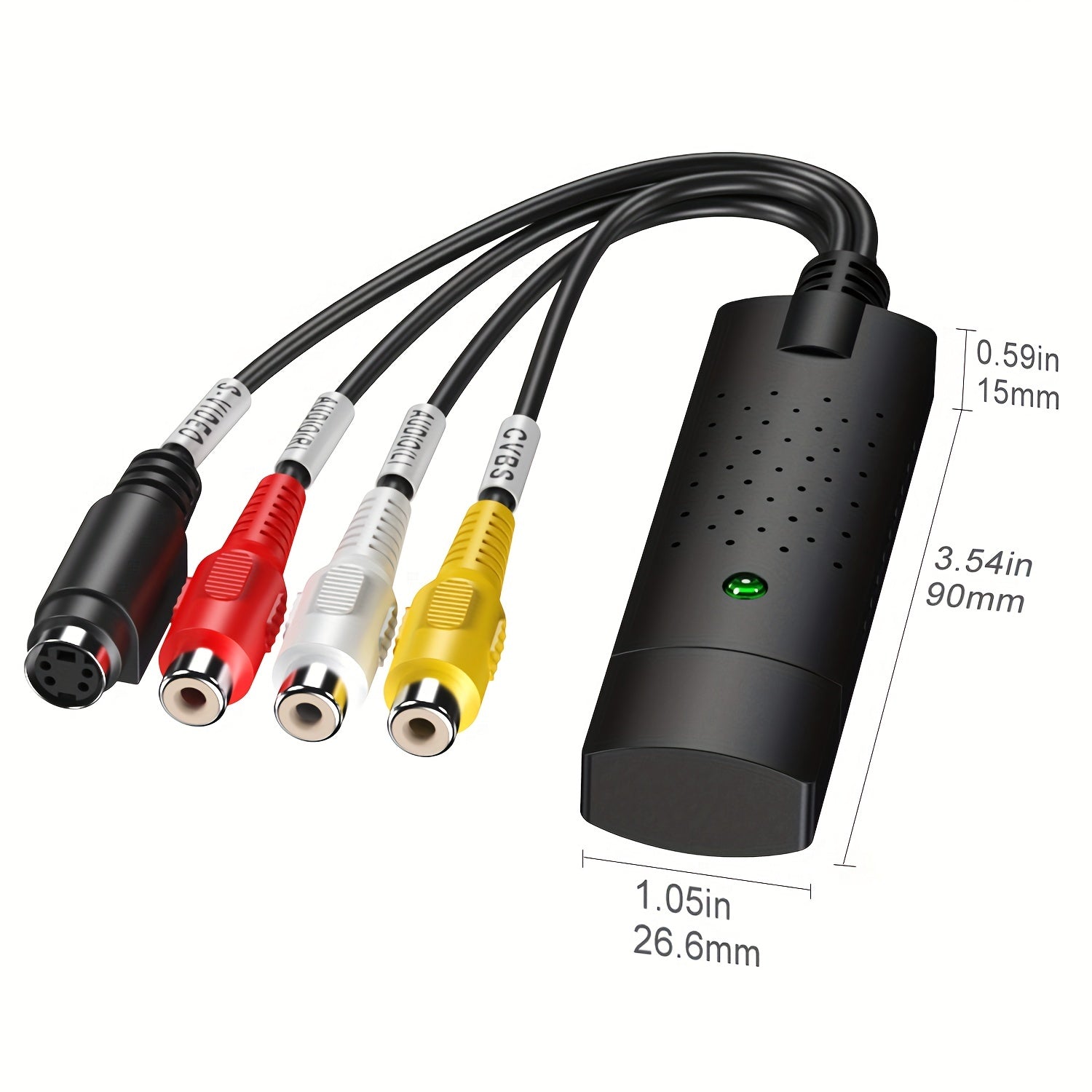 USB Video Capture Card RCA to HD 720P for VHS VCR Hi8 DV Tapes Compatible with PC Mac