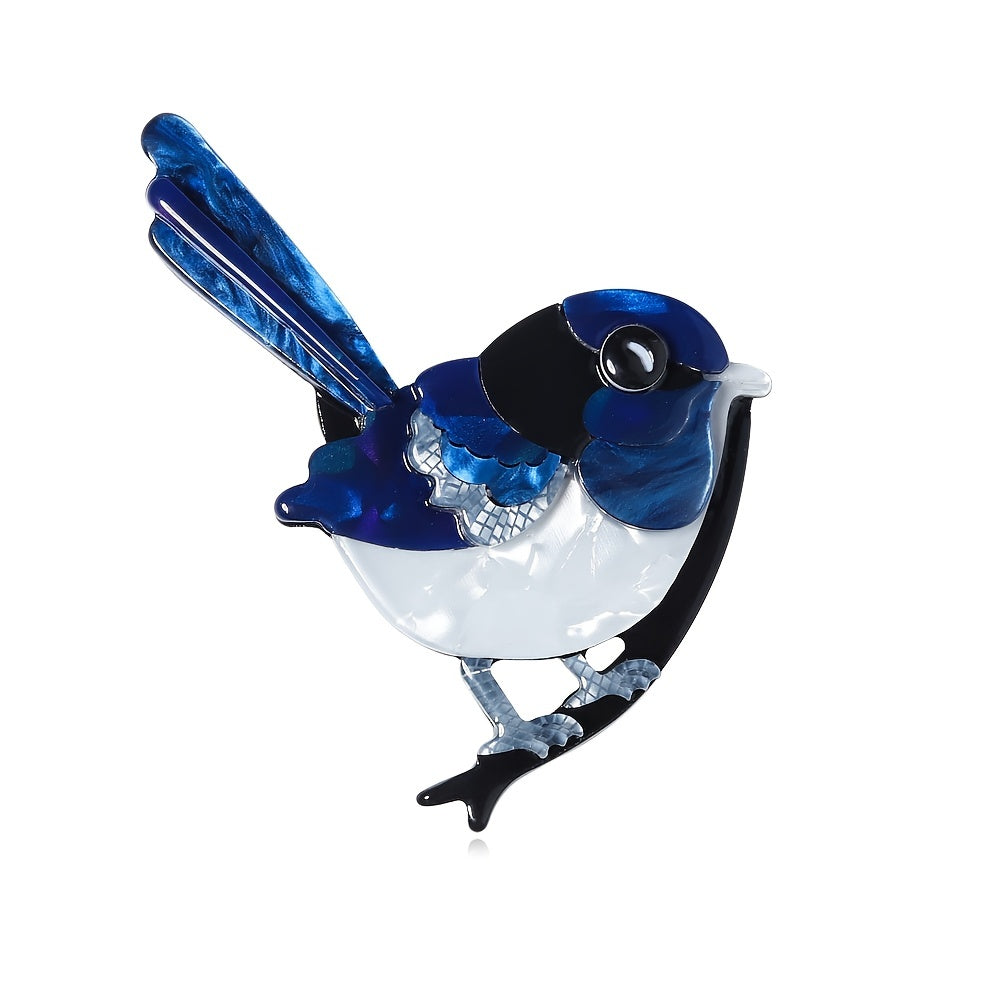 Mini Bird-Shaped Acrylic Animal Brooch for Women Clothing Accessory