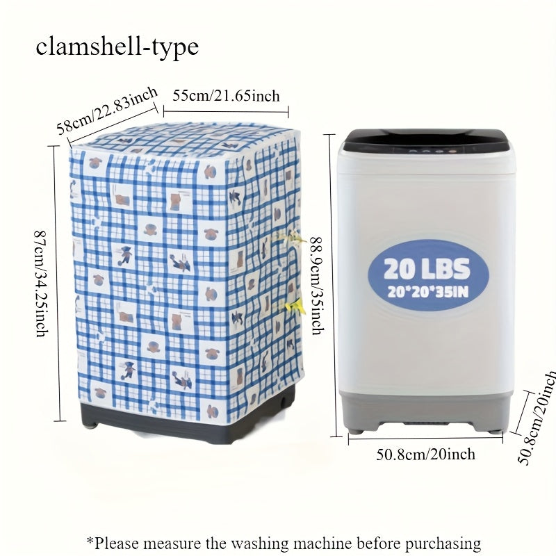 Durable Floral PEVA Washing Machine Cover for Front-Loading Models UV-Resistant Balcony Protection