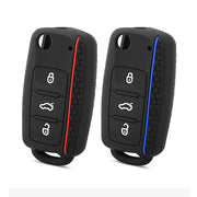 Silicone Car Key Cover For Compact Vehicles 3 Button Protection