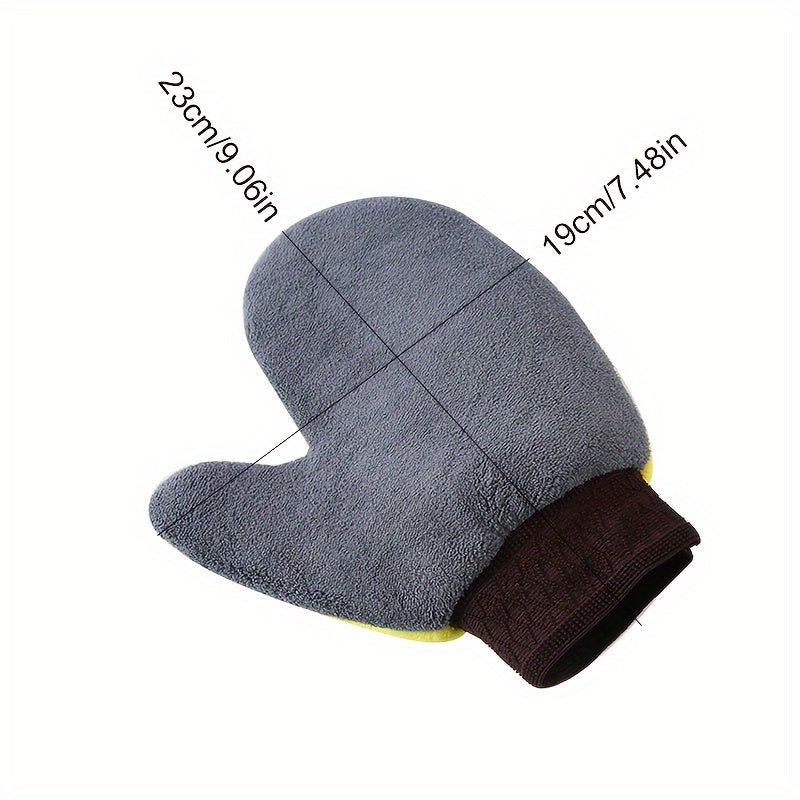 Guante de lavado de coche de microfibra de doble cara, ultra-fino, ligero y no abrasivo