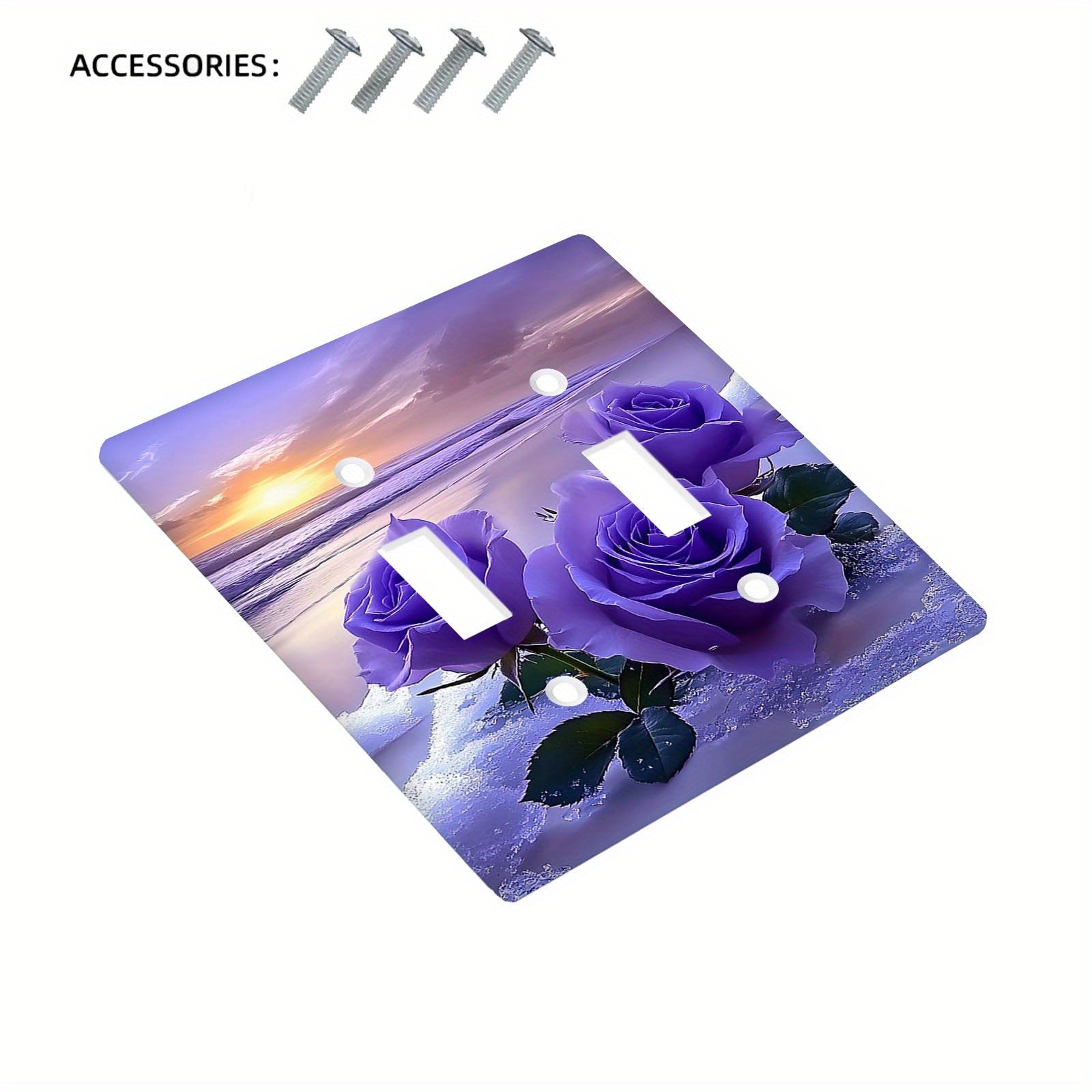 Lavender Purple Rose Wall Plate Cover with Socket Switch Decor for Indoor and Outdoor Use