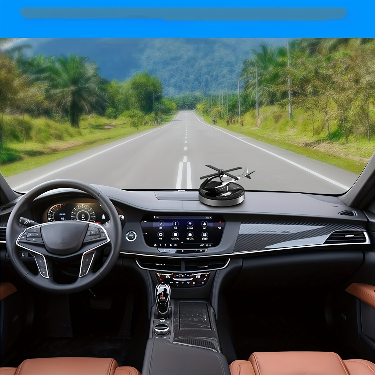 Solar Rotary Helicopter Car Air Freshener Long-Lasting Fragrance Interior Decor