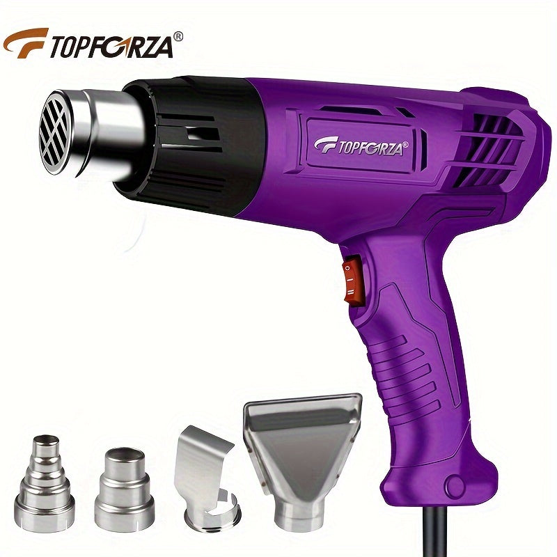 1200W Dual-Temperature Heat Gun with Nozzles for Shrinking PVC and Paint Stripping