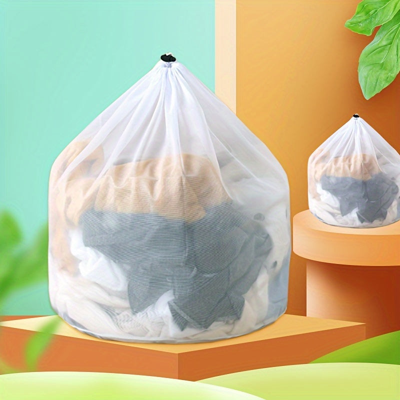 Mesh Laundry Bags Set, Polyester, Large, Drawstring Closure, Machine Washable