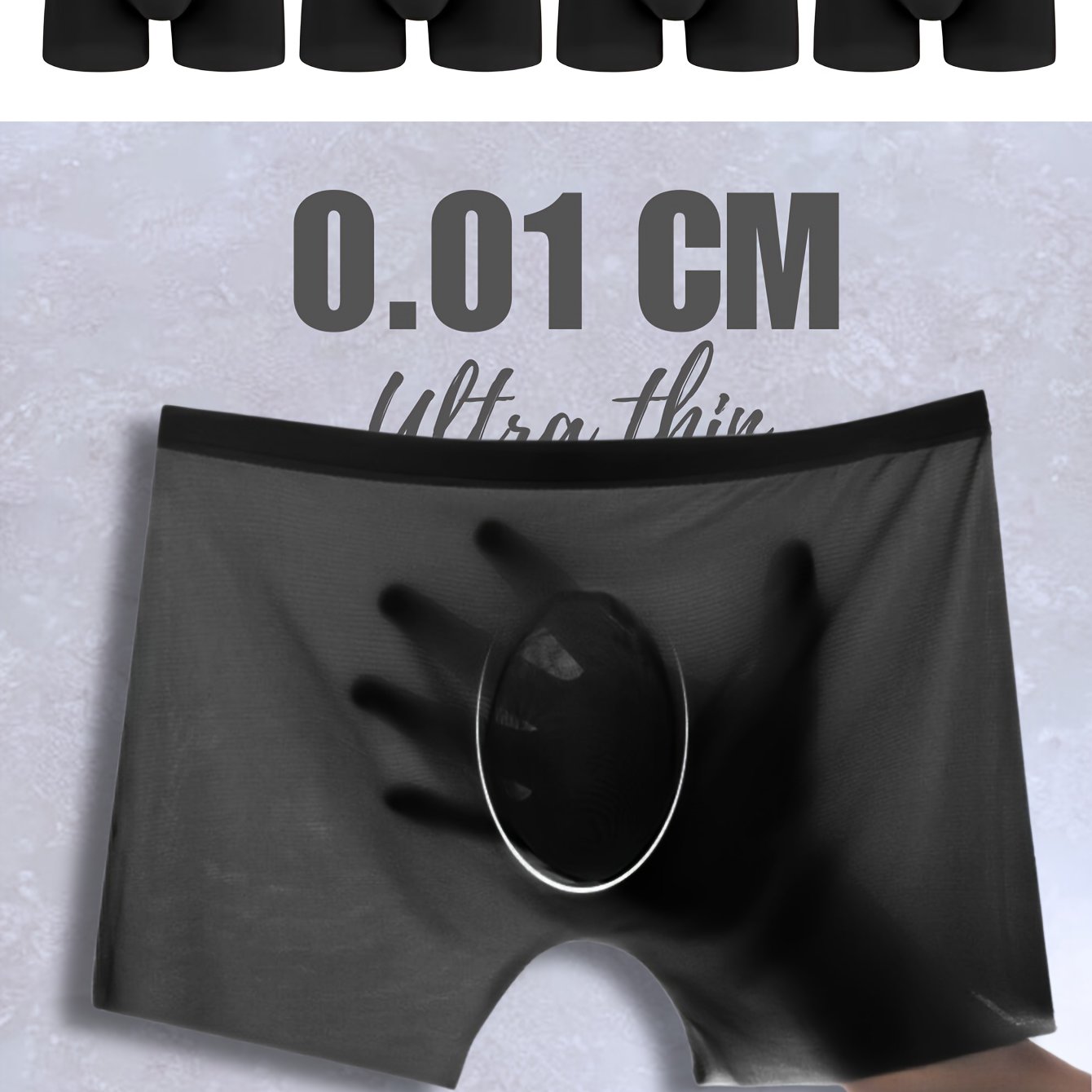 Pack de 4 bóxers semi-translúcidos transpirables para hombre, ropa interior delgada, elástica y fresca