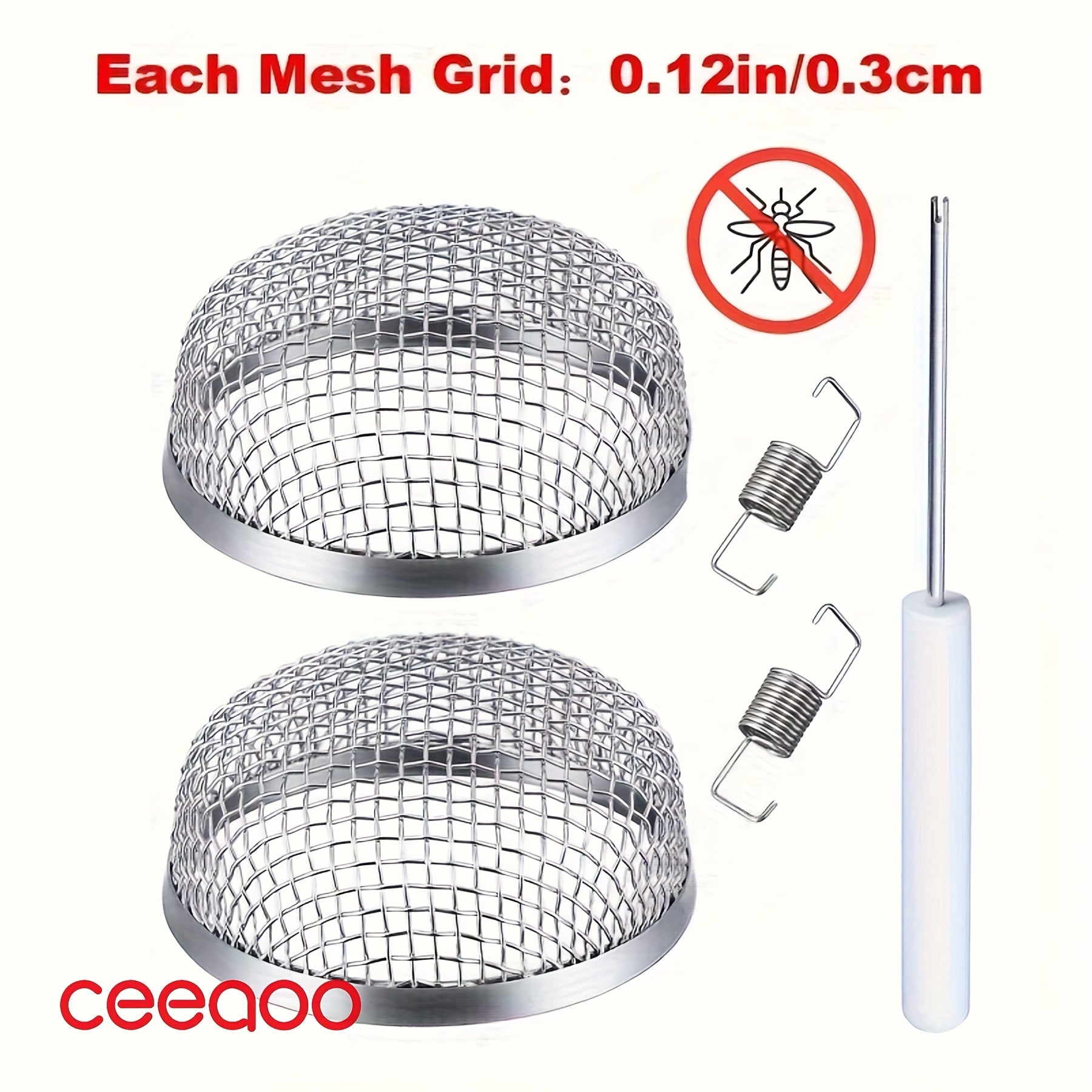 Stainless Steel RV Vent Insect Screen Cover 7.11x3.05 cm for Stove and Heater Vents