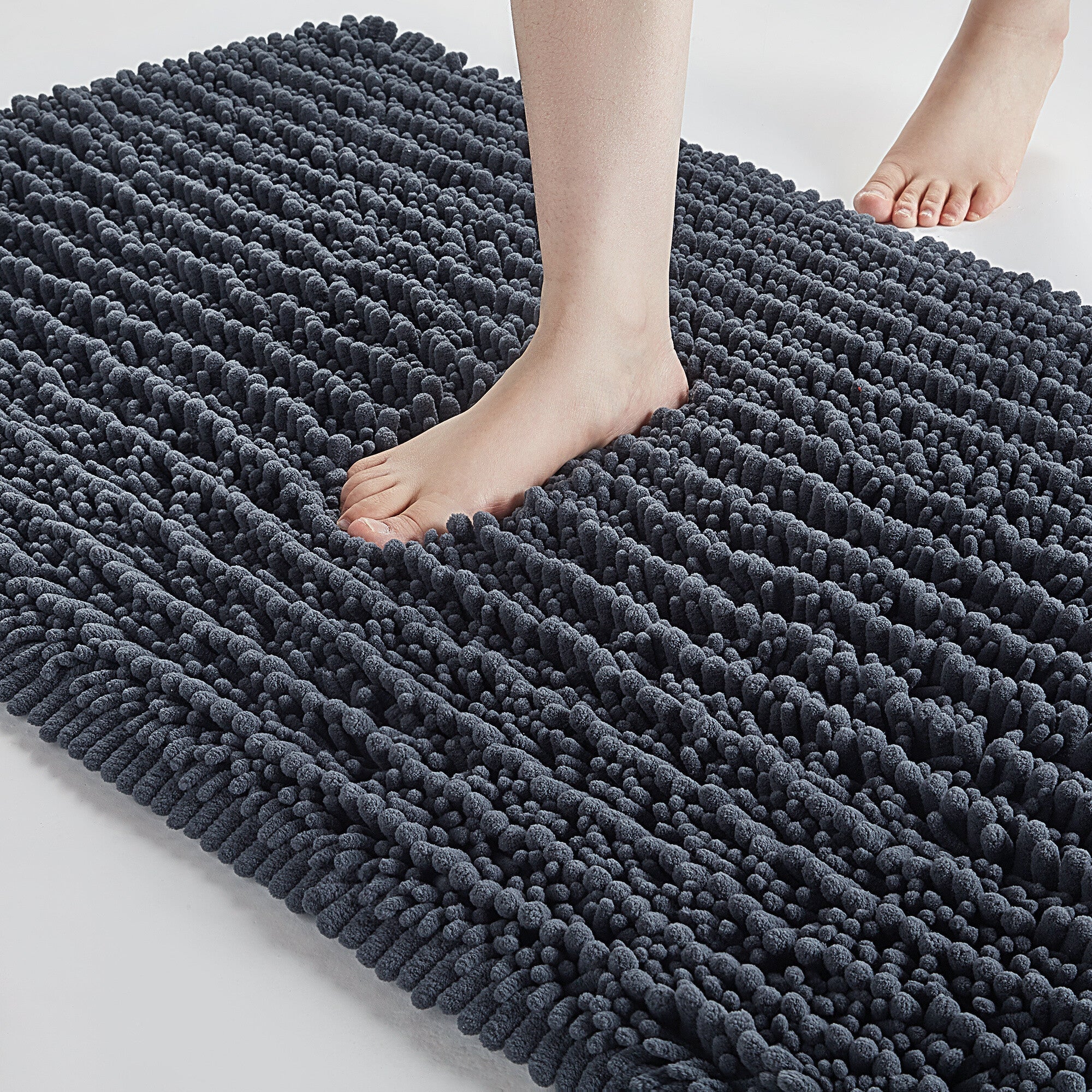 Thick Plush Bath Floor Mat Non-Slip Waterproof Dustproof for Bathroom Kitchen Living Room