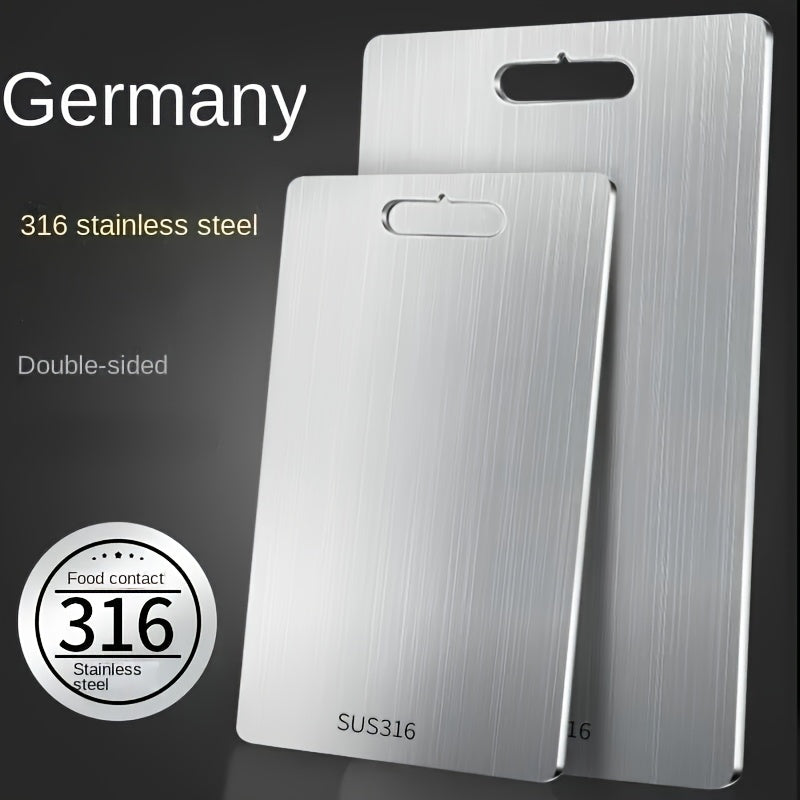 316 Stainless Steel Double-Sided Cutting Board Durable Kitchen Chopping Block