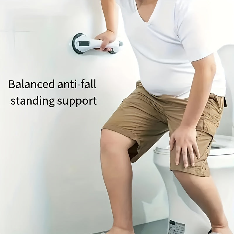 Shower Handle Non-Slip Bathroom Grab Bar Vacuum Cup Support Plastic