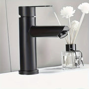 Grifo de acero inoxidable negro de suelo para baño y cocina con función de ahorro de agua